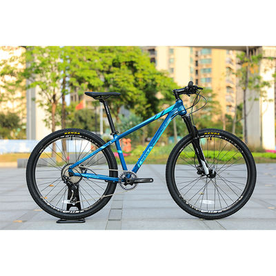 Bicicleta de montanha de estrutura de alumínio com roteamento de cabo interno e tubo de cabeça cônico