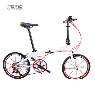Bicicleta dobrável de 20 polegadas com 9 engrenagens de velocidade e design portátil feito de material de liga