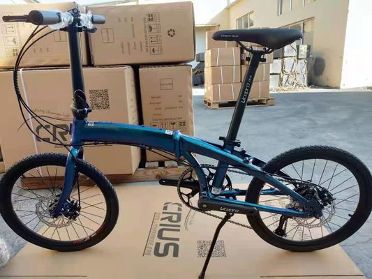Full Shockproof Frame Folding Bike 20" 9 velocidade Crius Velocity-D freio para adultos
