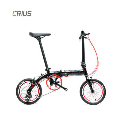 Bicicleta dobrável de liga de alumínio de velocidade única de 14 polegadas leve para aventuras ao ar livre