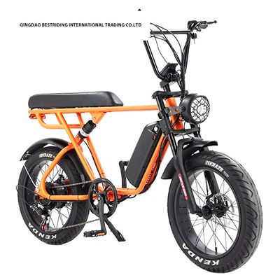 Bicicleta elétrica personalizada de 48V 1000W 20 polegadas de pneu gordo e 52V Bateria de lítio carregador
