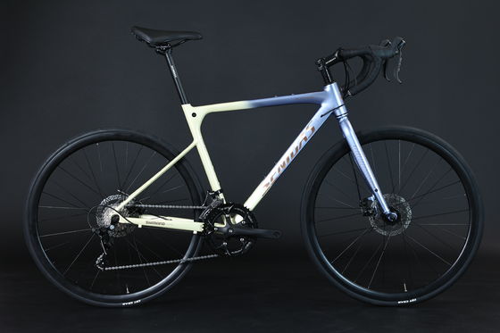 Bicicleta rodoviária de soldagem de fibra de carbono 700C 2*9s 1*9s AL Quadro Bonito Forma AL Hub E 10kg