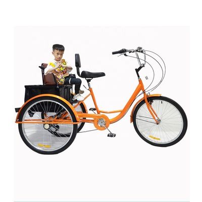 Alta capacidade de carga 150 kg Triciclo pedal 24 polegadas 7 velocidades Triciclo multifuncional adulto