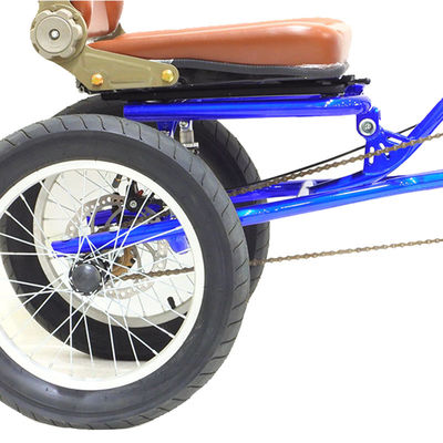 Volante de 16 polegadas 18T Velocidades Locais Velocidade única 3 Rodas Trike Cargo Rickshaw Pedal Tricycle