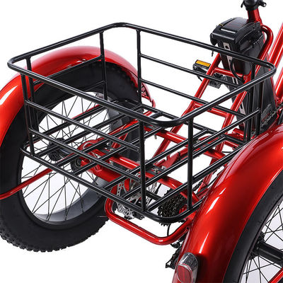 Frente 24 traseiro 20 pneu de neve triciclo elétrico com SHIMANO traseiro 7-velocidade e bateria 48V15A