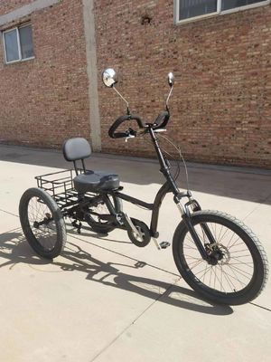 Estrutura de aço de carbono 7 velocidades Trike de carga com rodas de alumínio de 24 polegadas de espessura