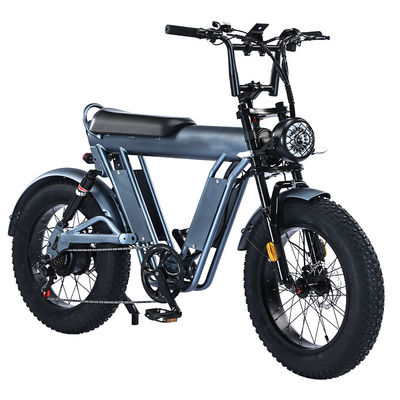 Bicicleta elétrica de pneus gordos de 20 polegadas com estrutura de liga de alumínio de 48V e dupla suspensão