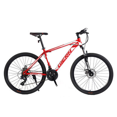 Rodas dianteiras e traseiras, travões de disco, bicicleta de montanha de 26 polegadas com estrutura de aço resistente.