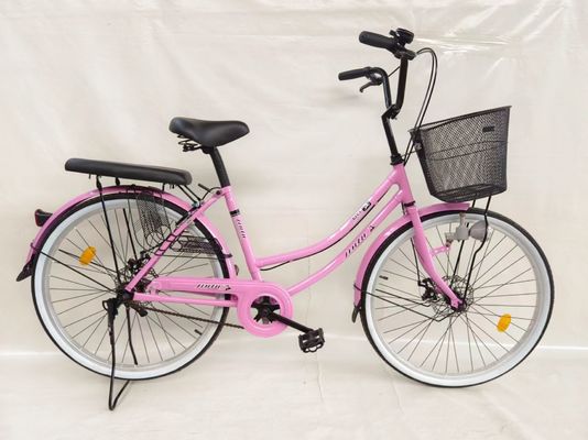 24 polegadas de bicicleta da cidade de velocidade única bicicleta da cidade travão de disco com luz dinamo