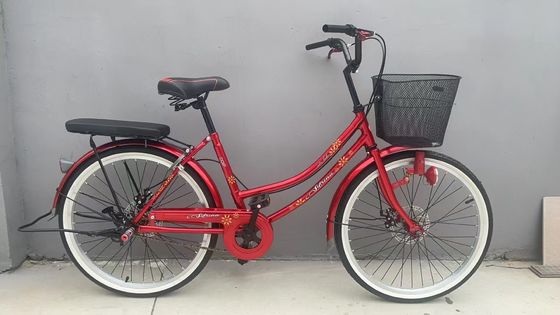 Bicicleta de 24 polegadas para Mulheres com Rear Rack Elegante Ciclo de Mulheres Bicicleta Urbana Femenina Estilo Clássico Bicicleta Feminina